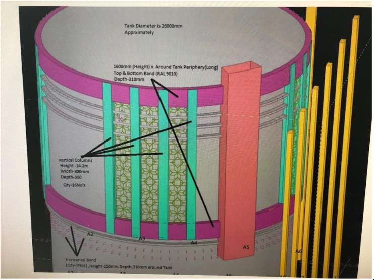 TES Tank Aluminium Cladding Support Structure
